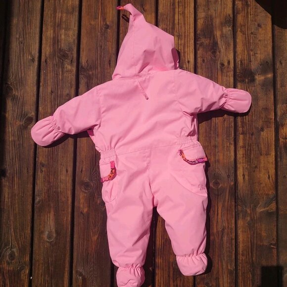 Deux Par Deux Girl Pink Winter Snowsuit 12M Baby Coat Toddler One Piece Cute - Picture 4 of 4